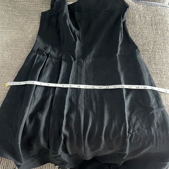 🖤Tiar Bellomo,Los Angeles,Soft Black,Lagenlook Linen Asymmetrical Dress,Size S - Picture 9 of 12